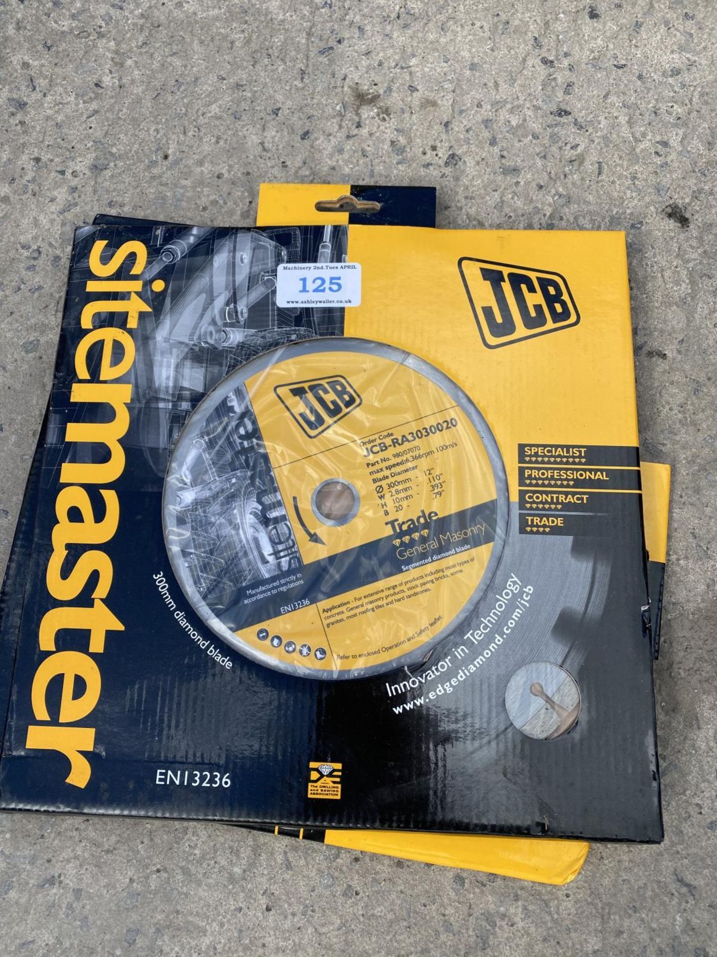 TWO JCB STONE CUTTING DISCS + VAT