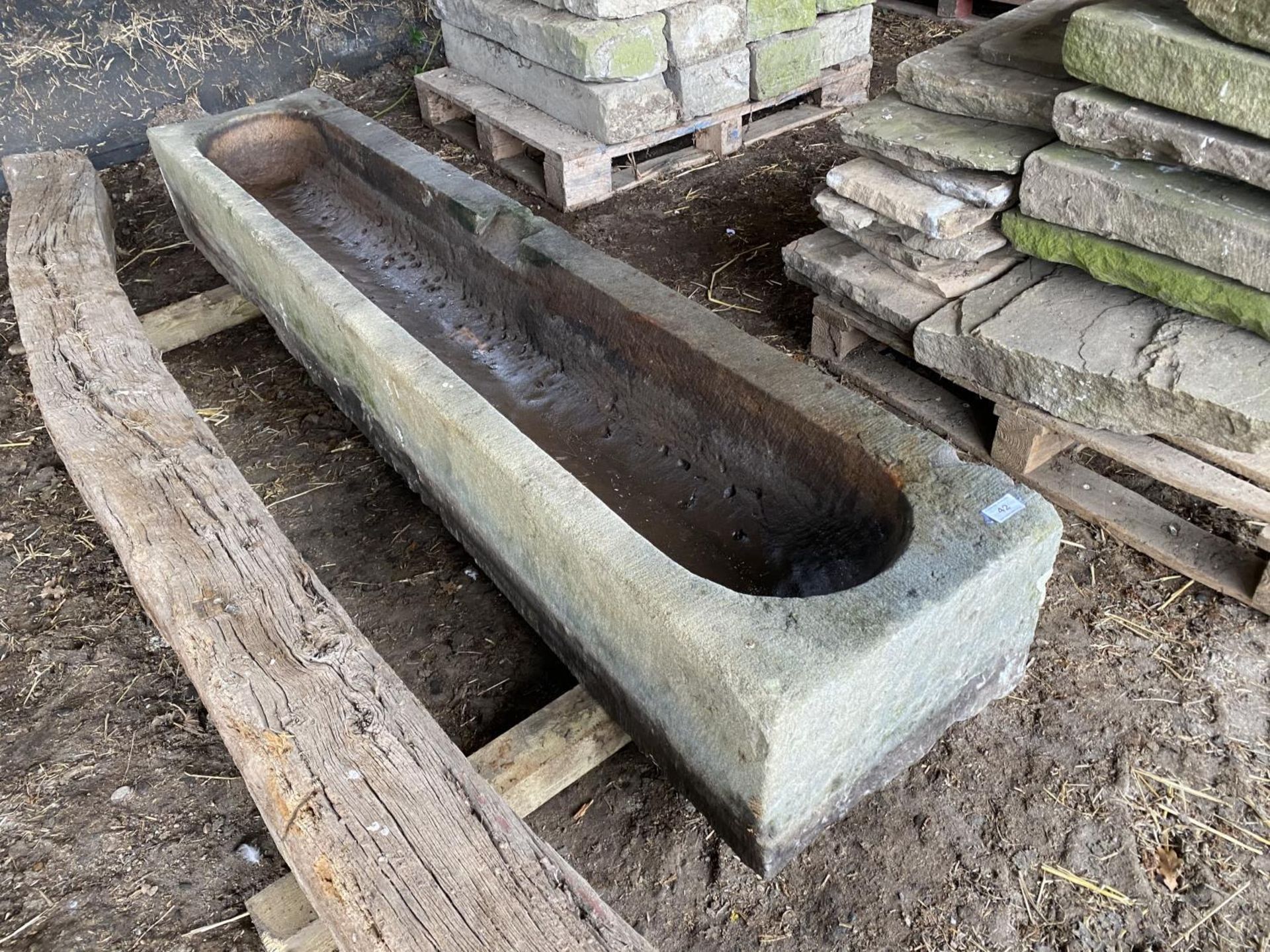 A STONE TROUGH - 7' 9" LONG 18" WIDE 12" HIGH - Image 2 of 2