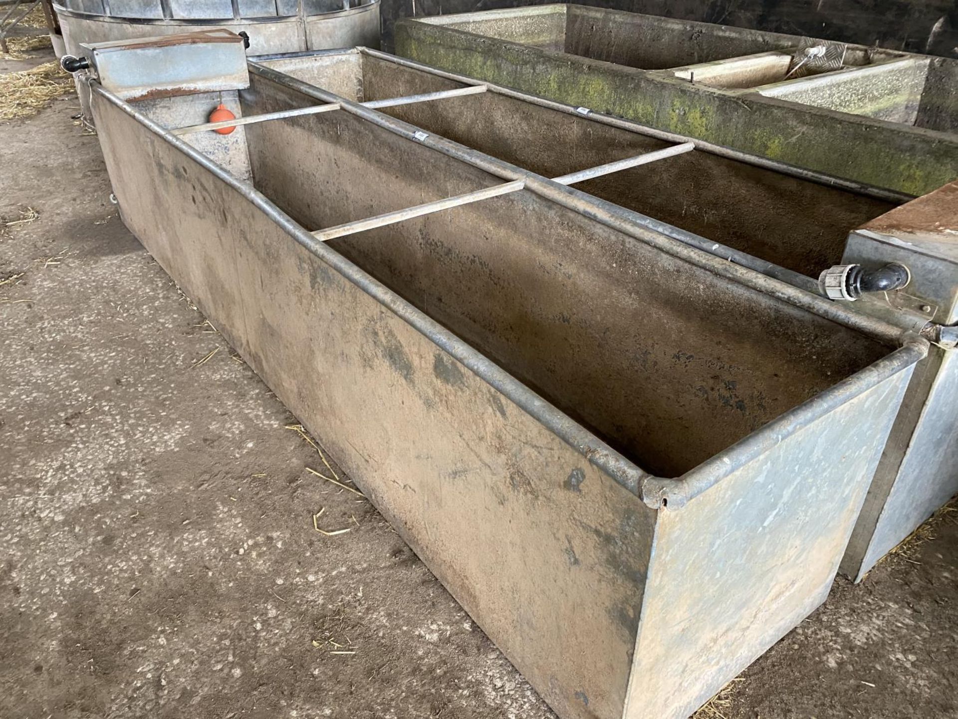 A GALVANISED CATTLE TROUGH 10' LONG 24" WIDE 24" HIGH