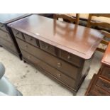 A STAG MINSTREL CHEST OF FOUR SHORT AND TWO LONG DRAWERS, 42" WIDE