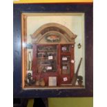 A FRAMED 3D FISHING TACKLE SHOP