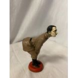 A COLD PAINTED ADOLF HITLER BRONZE FIGURINE PIN CUSHION H: 11.5CM