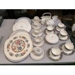 AN ASSORTMENT OF CHINA TO INCLUDE WEDGWOOD 'PARNASSIANS', WEDGWOOD 'MIDWINTER' A MYOTT 'ORIENT'