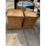A PAIR OF MODERN PINE 3 DRAWER CHESTS
