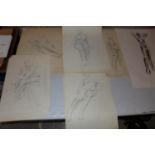 A COLLECTION OF UNFRAMED LIFE DRAWINGS OF NUDE LADIES ETC BY JEAN ROBERTS