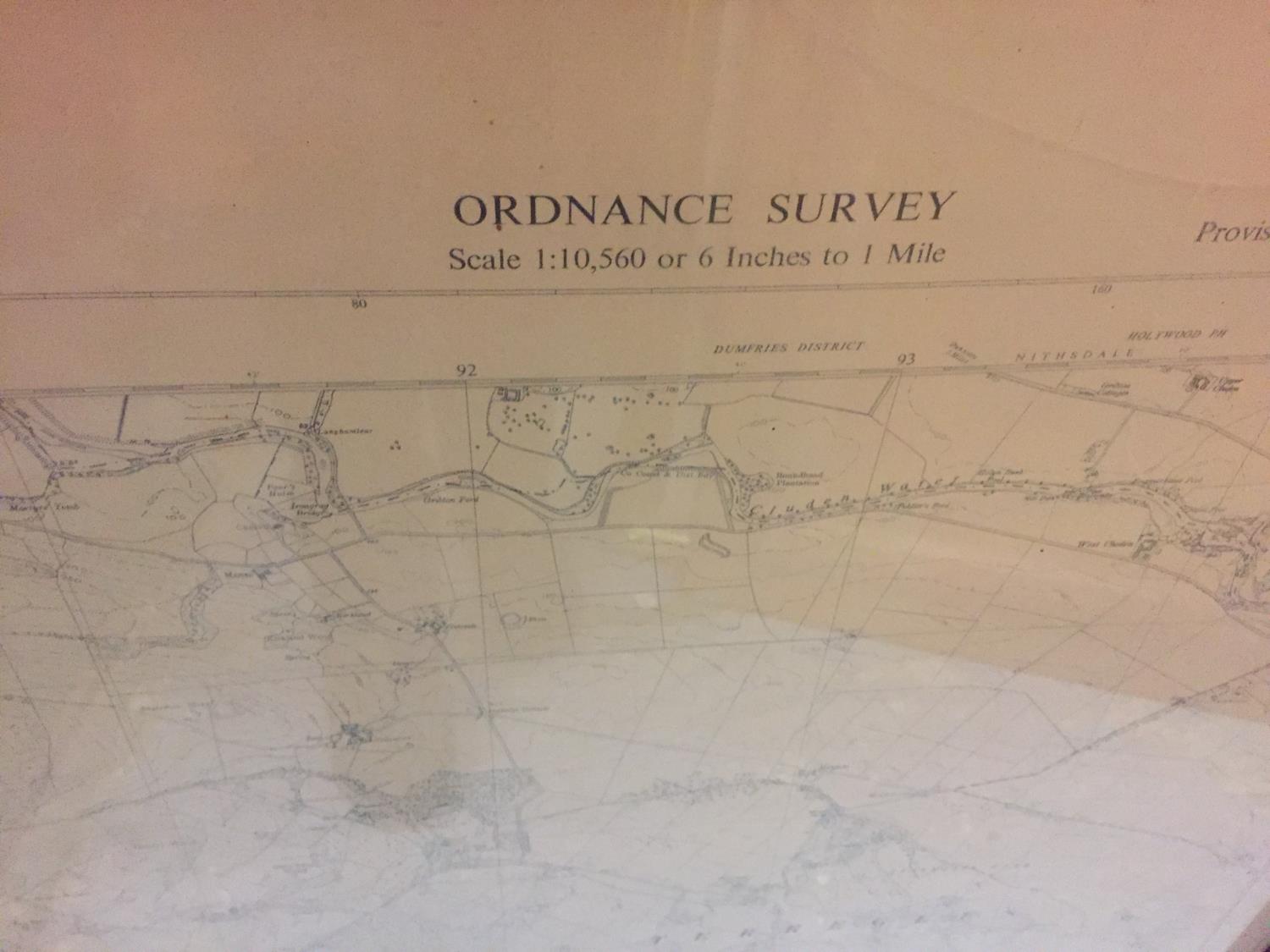 A FRAMED ORDANANCE SURVEY SHEET NX 97 NW DUMFRIESSHIRE - KIRKCUDBRIGHTSHIRE - Image 3 of 3