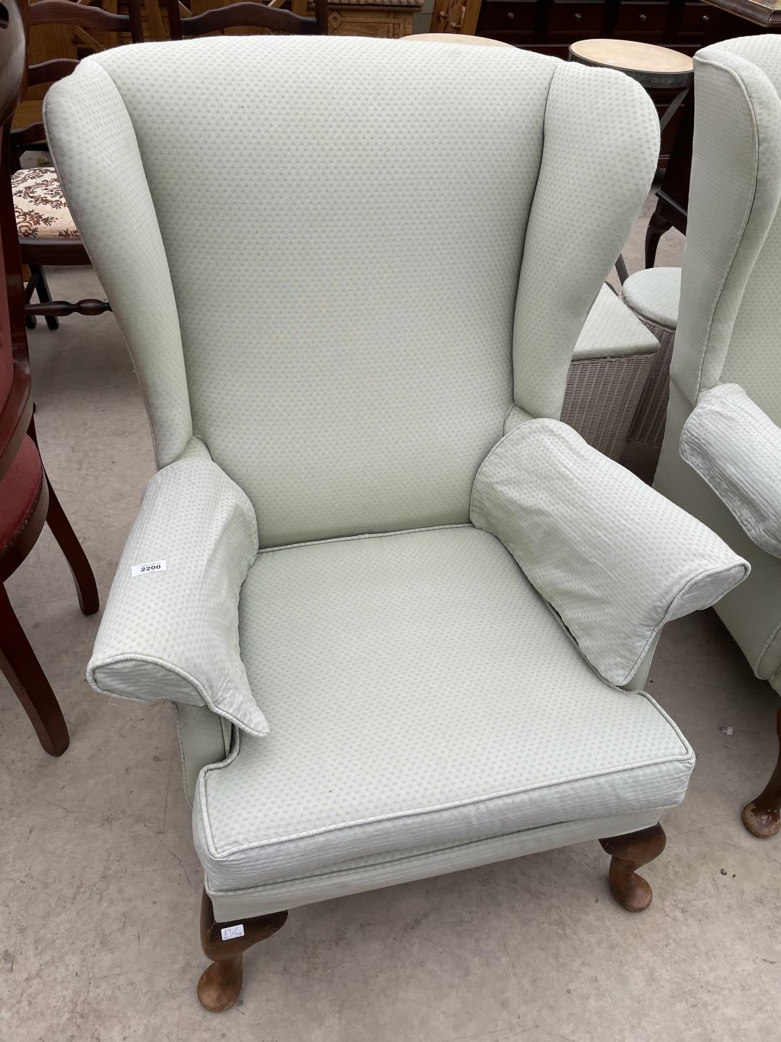 TWO PARKER KNOLL WING BACK ARMCHAIRS - MODEL PK720/45