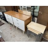 A MODERN NEST OF THREE TABLES, MODERN DRESSING TABLE AND MATCHING CHEST OF DRAWERS