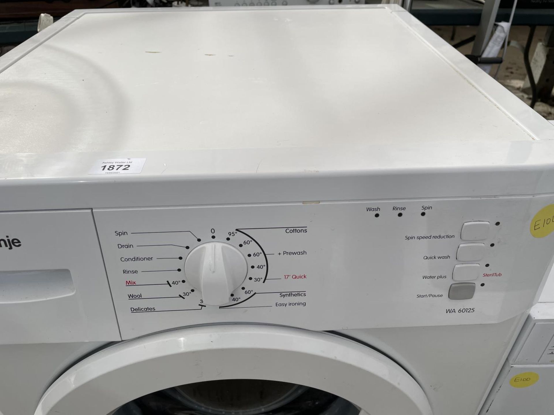 A WHITE GORENJE WASHING MACHINE BELIEVED IN WORKING ORDER BUT NO WARRANTY - Image 3 of 5