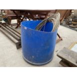 AN ASSORTMENT OF HARD WARE ITEMS TO INCLUDE HARD HATS, CABLE AND ELECTRICAL FITTINGS ETC