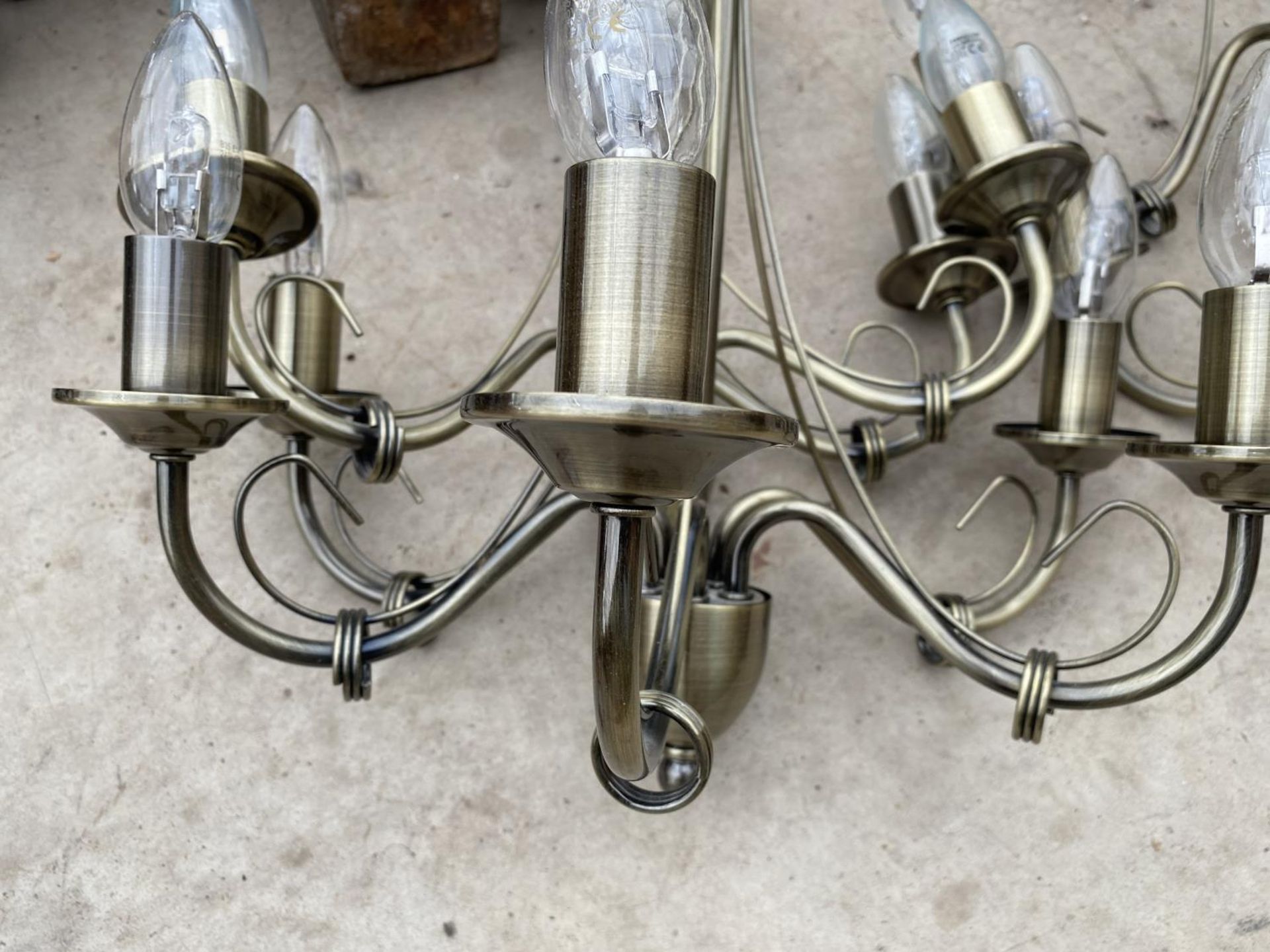 A PAIR OF FIVE BRANCH CEILING LIGHT FITTINGS AND A PAIR OF THREE BRANCH CEILING LIGHT FITTINGS - Image 2 of 4