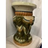 A LARGE CERAMIC JARDINIERE DECORATED WITH AN ELEPHANT THEME H:50.5CM