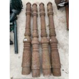 FOUR CAST IRON RAILING POSTS