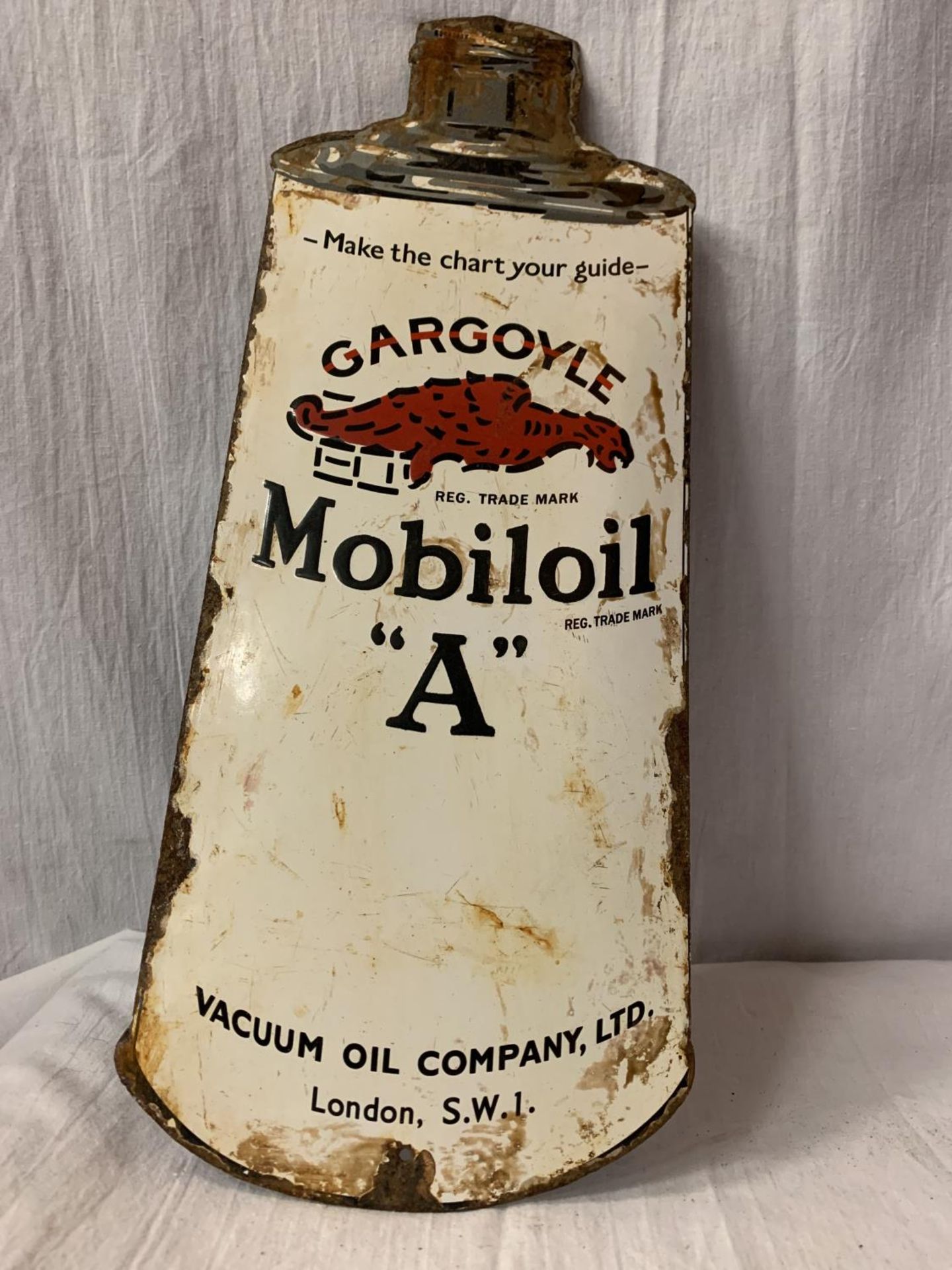 A 'GARGOYLE MOBILOIL "A" ' ENAMEL SIGN 40CM X 15CM - Image 3 of 3