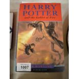 A FIRST EDITION HARDBACK 'HARRY POTTER AND THE GOBLET OF FIRE' (PRINTING ERRORS ON PAGES 503, 579