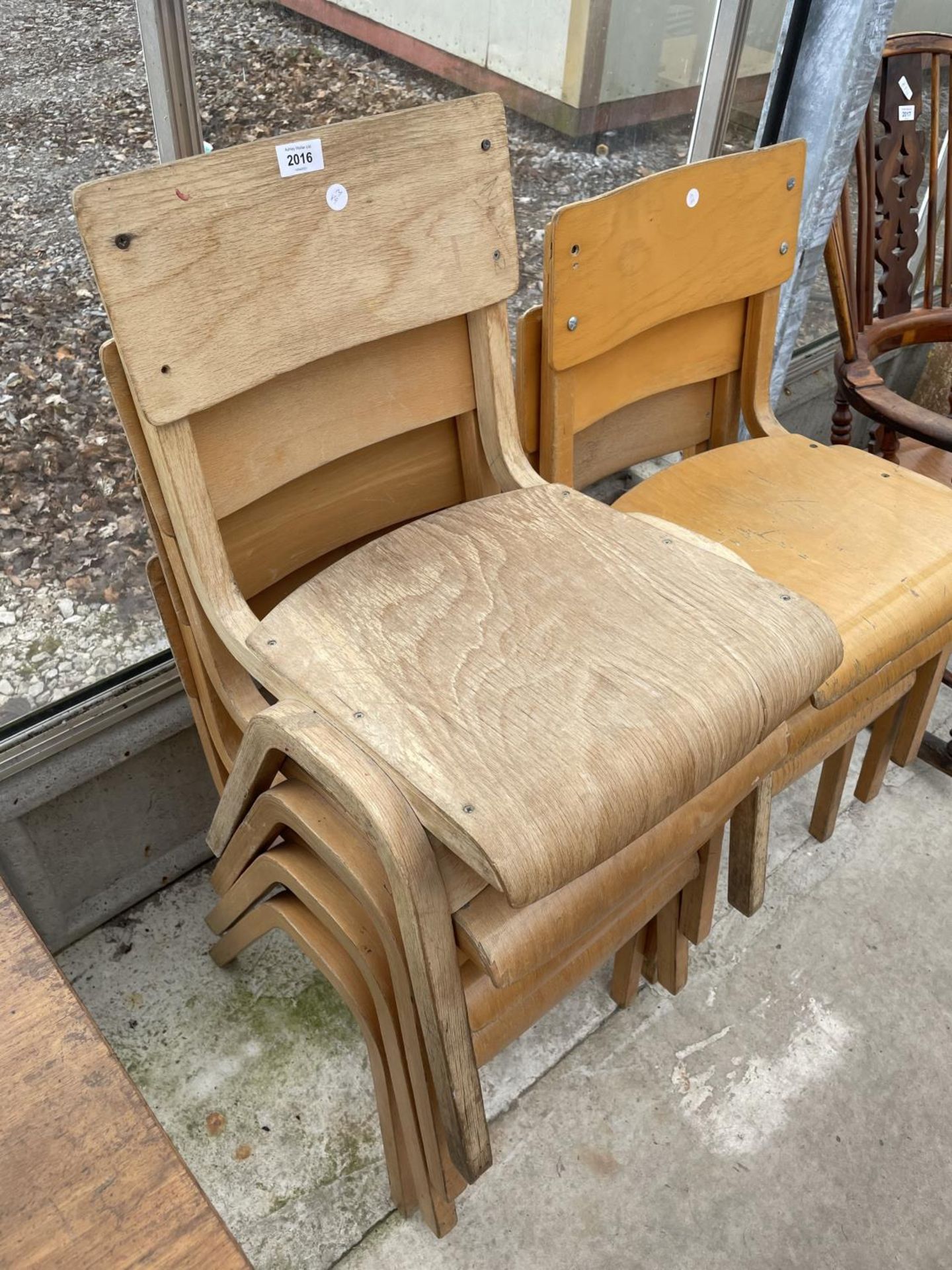 A COLLECTION OF 7 MID 20TH CENTURY BENTWOOD CHILDRENS SCHOOL CHAIRS - Image 2 of 5