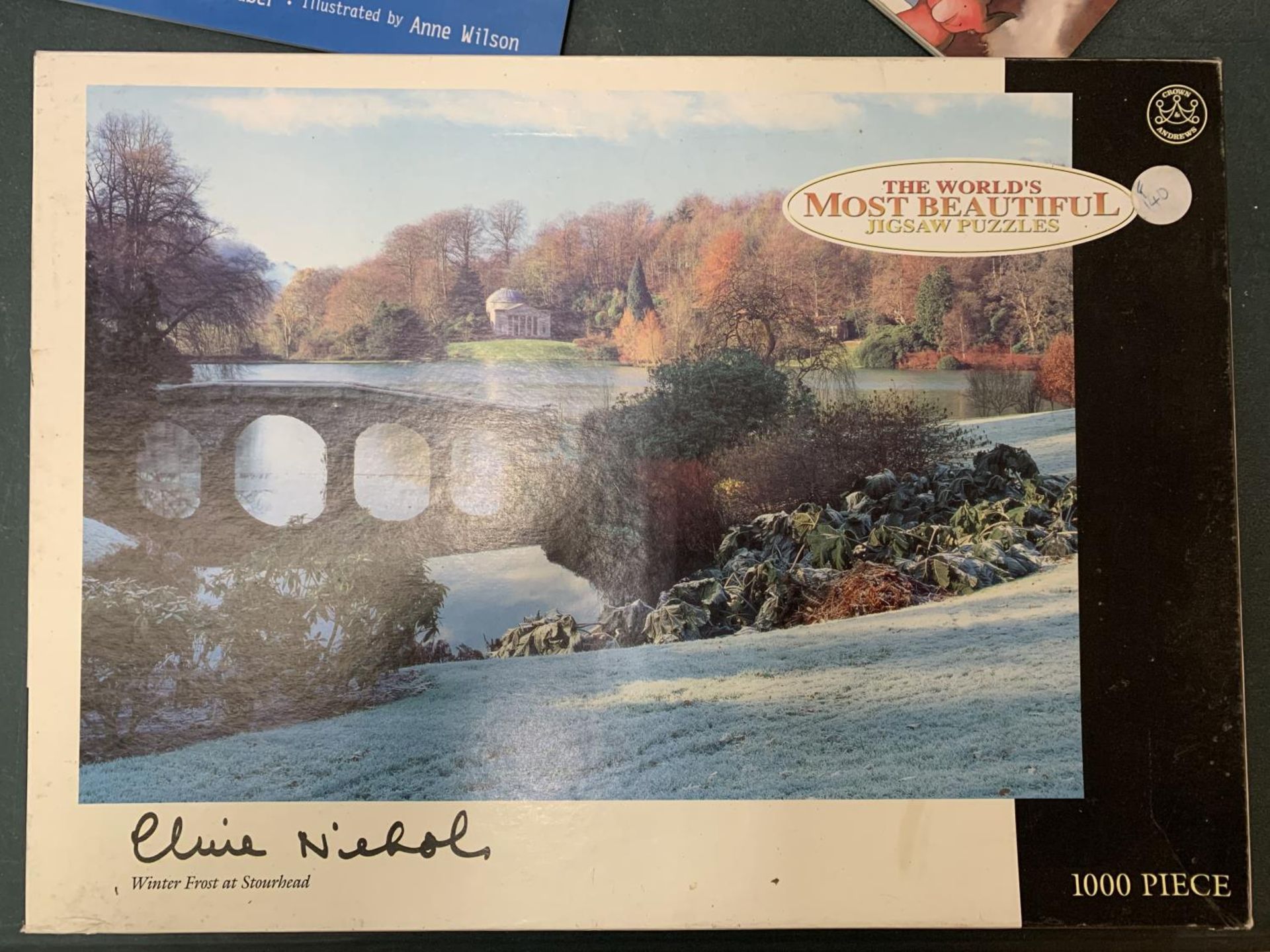 A JIGSAW 'WINTER FROST AT STOURHEAD' TO INCLUDE A CHILDS JIGSAW AND THREE BOOKS - Image 2 of 3