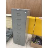 A FOUR DRAWER METAL FILING CABINET