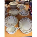 A QUANTITY OF GRINDLEY 'CREAM PETAL' PLATES. SOUP BOWLS AND SERVING DISHES