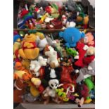 TWO LARGE TRAYS OF ASSORTED MCDONALDS TOYS