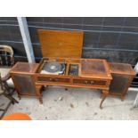 A DYNATRON YEW WOOD STEREO WITH GARRARD DECK COMPLETE WITH 2 SPEAKERS