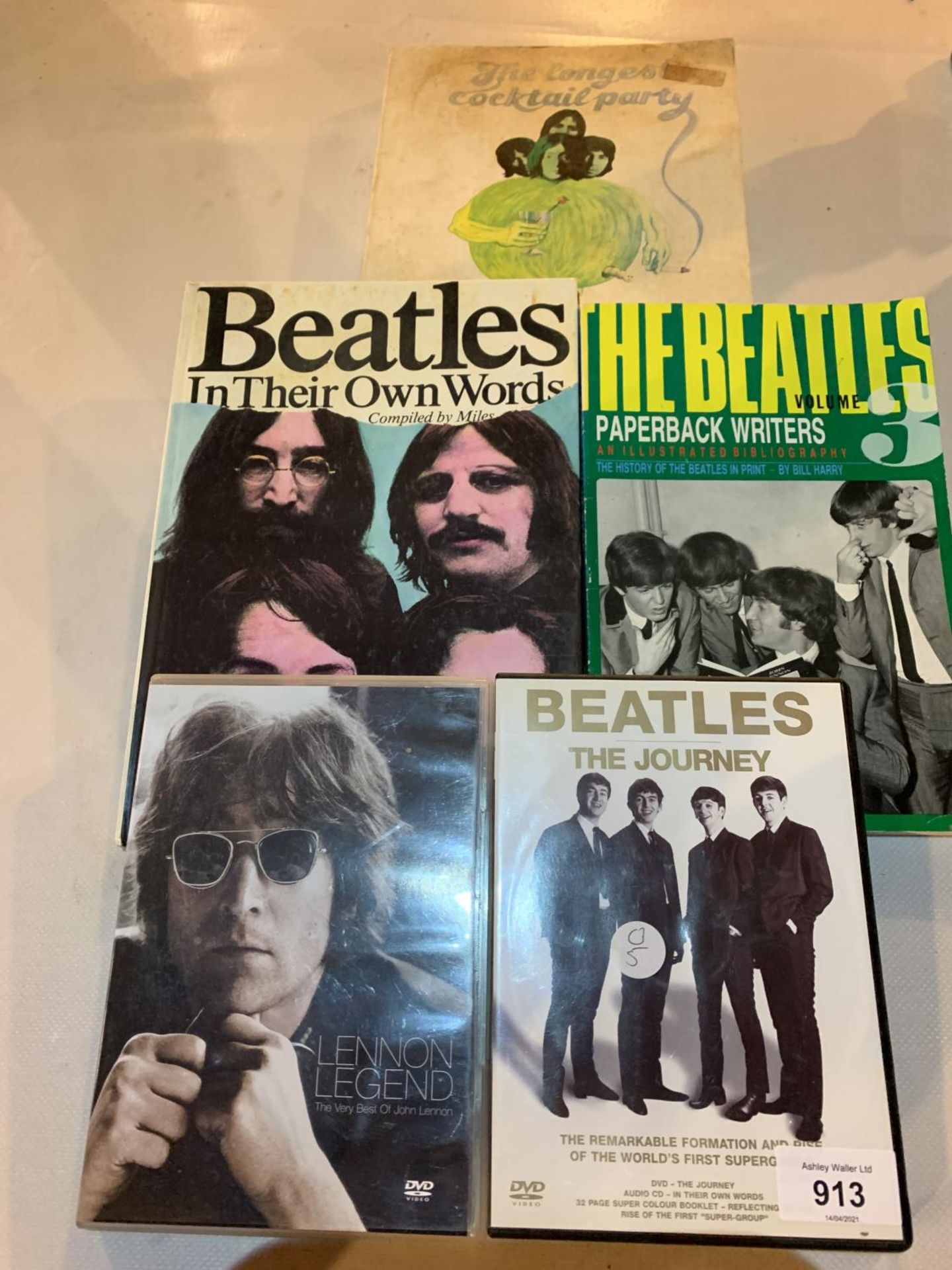 THREE BIOGRAPHIES RELATING TO 'THE BEATLES', THE BEATLES 'THE JOURNEY' DVD AND A 'LENNON LEGEND