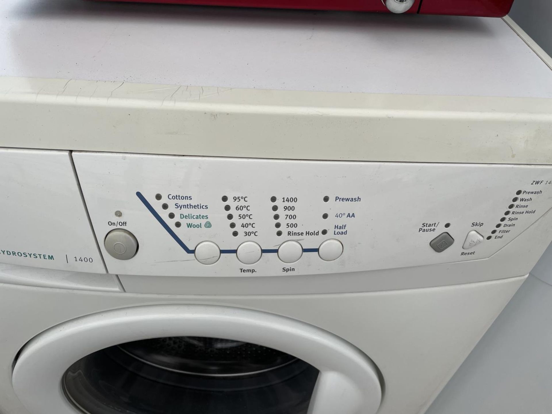 A WHITE ZANUSSI WASHING MACHINE BELIEVED IN WORKING ORDER BUT NO WARRANTY - Image 3 of 4