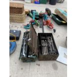 TWO METAL TOOL BOXES TO INCLUDE TOOLS SUCH AS SOCKETS ANDF SPANNERS ETC