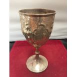 A HALLMARKED SILVER GOBLET