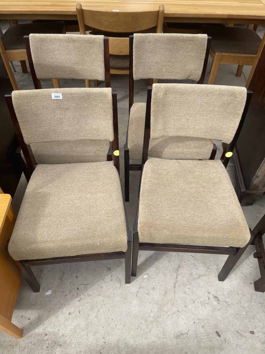 A SET OF FOUR CUMBRAE FURNITURE DINING CHAIRS BY MORRIS OF GLASGOW