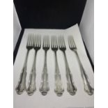 SIX SILVER FORKS 309g MARKED 800