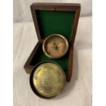 A BOXED BRASS 'WHITE STAR LINE' COMPASS