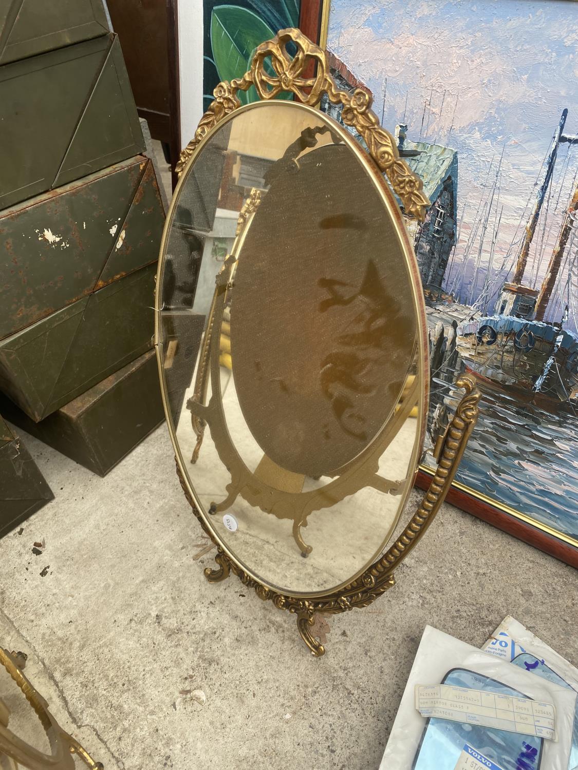 THREE DECORATIVE GILT FRAMED DRESSING TABLE MIRRORS - Image 4 of 4
