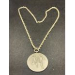 A RAF ATHLETICS MEDAL WITH CHAIN MARKED 925 SILVER WITH A PRESENTATION BOX