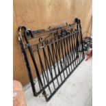 A PAIR OF HEAVY WROUGHT IRON GATES