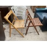 TWO FOLDING CHAIRS