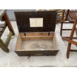 A VINTAGE 'WARD AND PAYNE LTD' WOODEN ANVIL TOOL CHEST