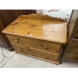 A MODERN PINE CHEST OF TWO DRAWERS