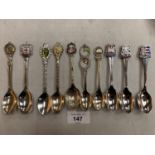 A COLLECTION OF TEN SOUVENIR SPOONS