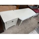 A WHITE PAINTED BEDSIDE CHEST AND COFFEE TABLE