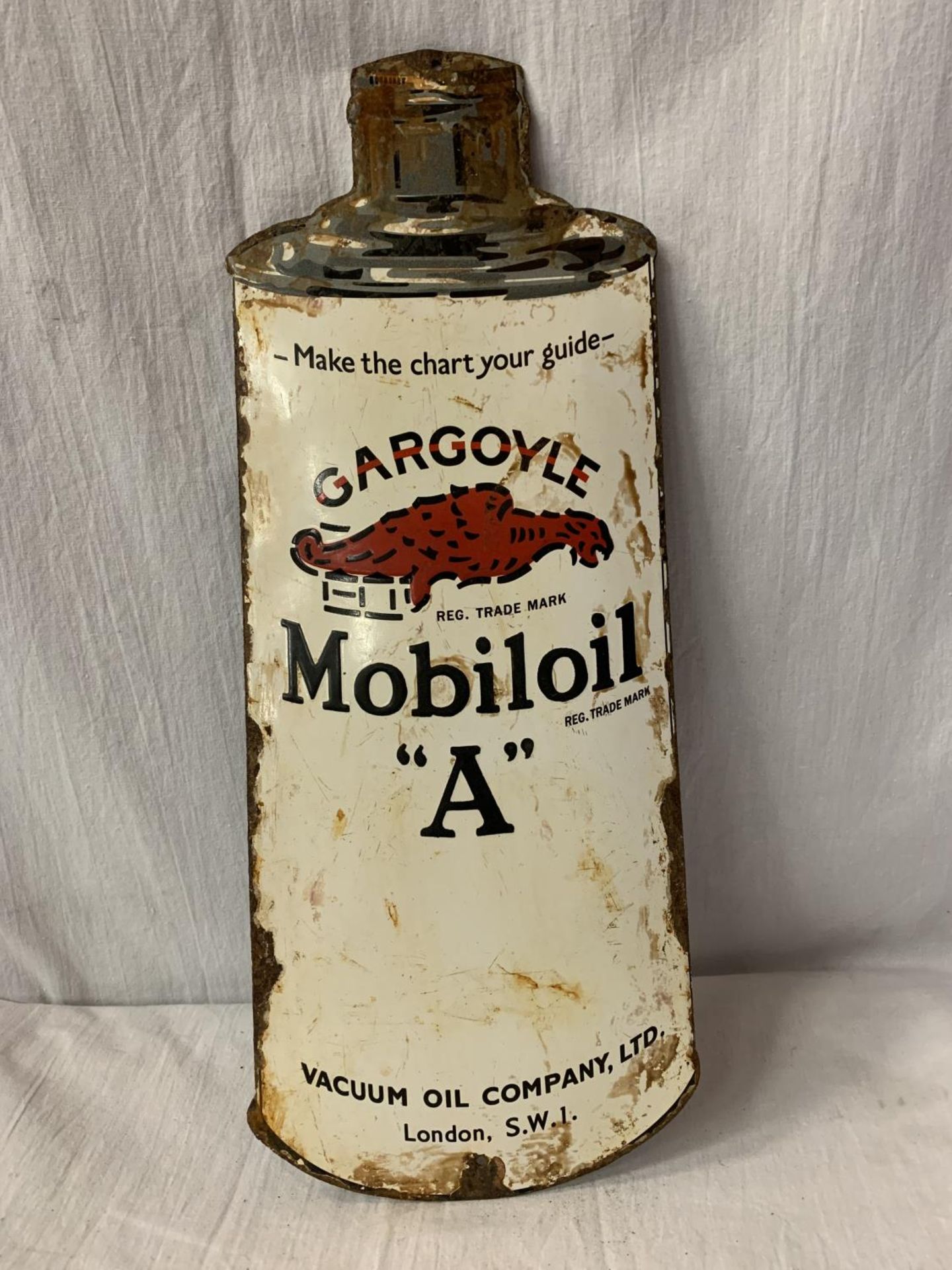 A 'GARGOYLE MOBILOIL "A" ' ENAMEL SIGN 40CM X 15CM