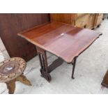 AN EDWARDIAN MAHOGANY AND INLAID SUTHERLAND TABLE