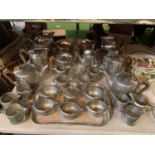 A LARGE QUANTITY OF PICQUOT TEA AND COFFEE WARE TO INCLUDE FOUR TEAPOTS AND EIGHT COFFEE POTS ETC