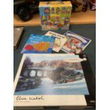 A JIGSAW 'WINTER FROST AT STOURHEAD' TO INCLUDE A CHILDS JIGSAW AND THREE BOOKS
