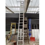 A TWO SECTION 160 RUNG EXTENDABLE LADDER