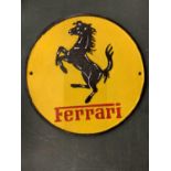 A CAST FERRARI SIGN