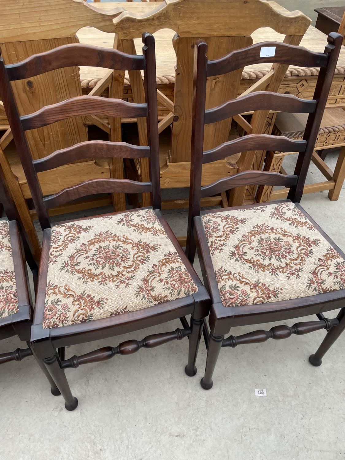 A SET OF FOUR MODERN LADDERBACK DINING CHAIRS AND TWO SIMILAR CHAIRS - Image 4 of 4