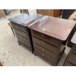 A PAIR OF MINSTREL FOUR DRAWER CHEST, 20.5" WIDE EACH