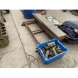 AN ASSORTMENT OF ITEMS TO INCLUDE SCAFFOLDING BOARDS, TRESTLE AND BRACKETS