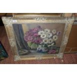 A FLORENCE FIELDHOUSE (BRITISH 1898-1974) VASE OF FLOWERS, OIL ON CANVAS, SIGNED 47X60CM